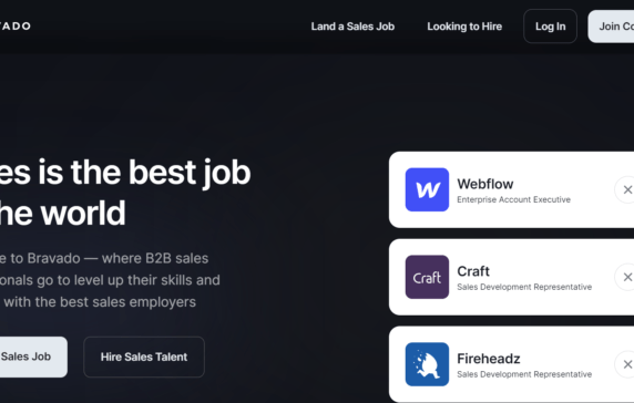 Sales community Bravado raises $26M in Tiger Global-backed round. Bravado’s primary competitor is Pavilion, formerly Revenue Collective.